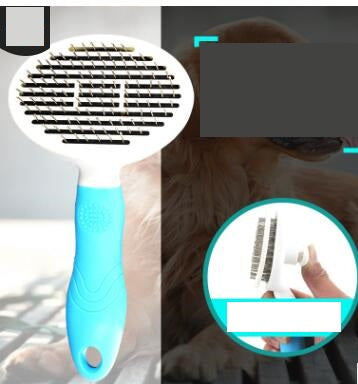 Self-Cleaning Pet Hair Removal Comb for Dogs & Cats - Dematting Tool with Fine & Thick Needles