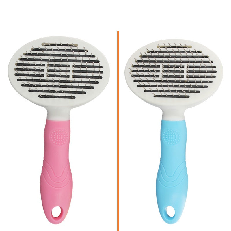 Self-Cleaning Pet Hair Removal Comb for Dogs & Cats - Dematting Tool with Fine & Thick Needles