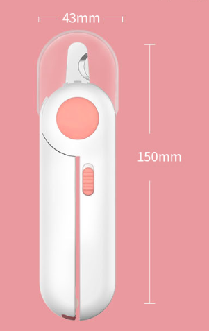 LED Nail Clipper showing measurements.