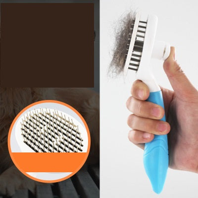 Self-Cleaning Pet Hair Removal Comb for Dogs & Cats - Dematting Tool with Fine & Thick Needles
