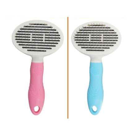 Self-Cleaning Pet Hair Removal Comb for Dogs & Cats - Dematting Tool with Fine & Thick Needles