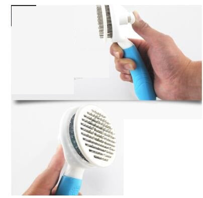 Self-Cleaning Pet Hair Removal Comb for Dogs & Cats - Dematting Tool with Fine & Thick Needles